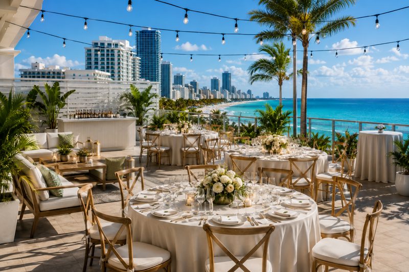 Aventura and Sunny Isles Beach venues with modern interiors, high-rise views, coastal access, and private event spaces