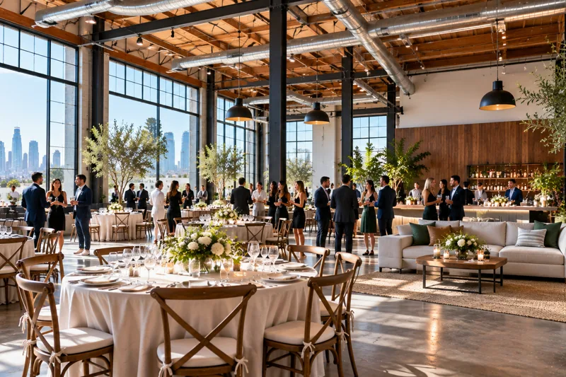 Large Los Angeles outdoor event venue with dining, lighting and room for several hundred guests
