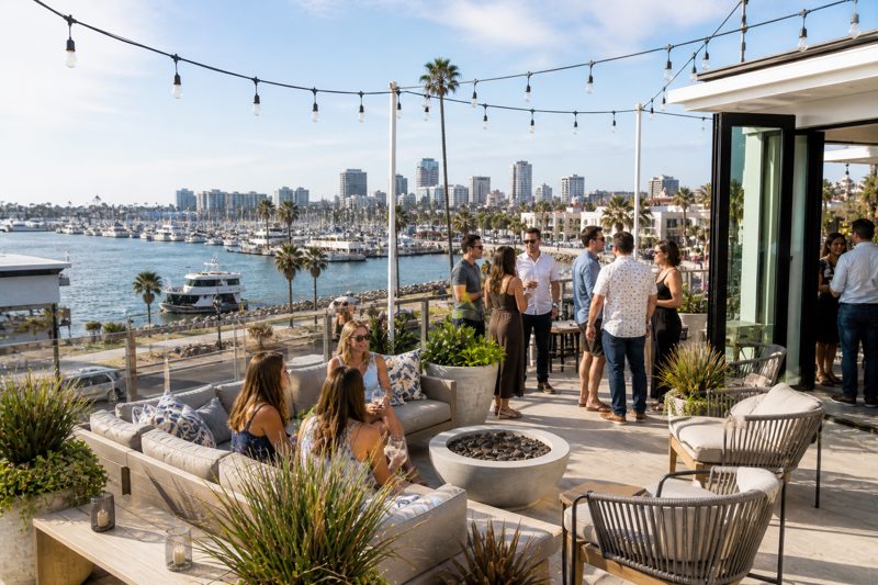 Manhattan Beach coastal event space with a clean private gathering setup