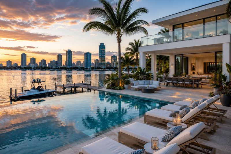 Miami poolside private home venue for luxury events, photo shoots, dinners, and brand gatherings