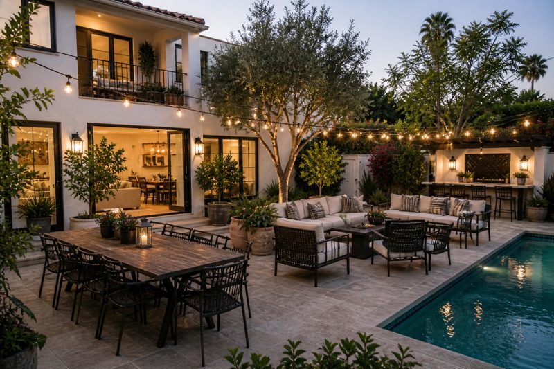 San Fernando Valley backyard house prepared for a private event
