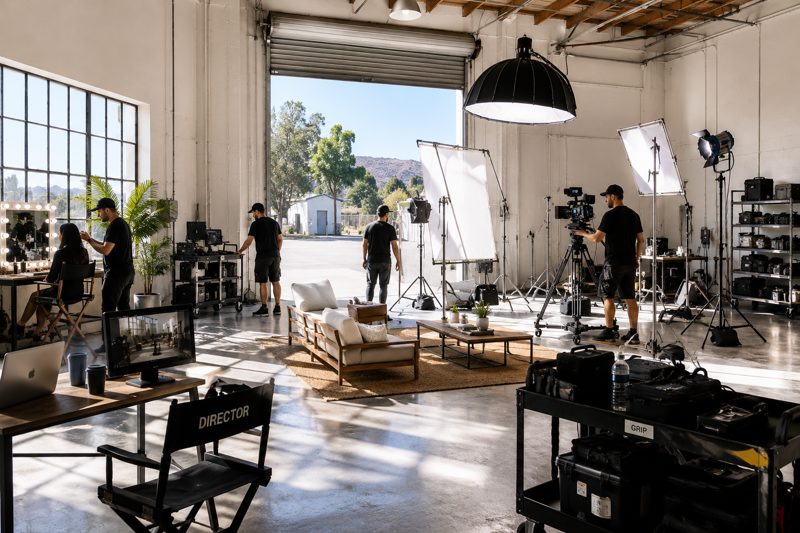 Spacious Valley production space with room for lighting and crew setup