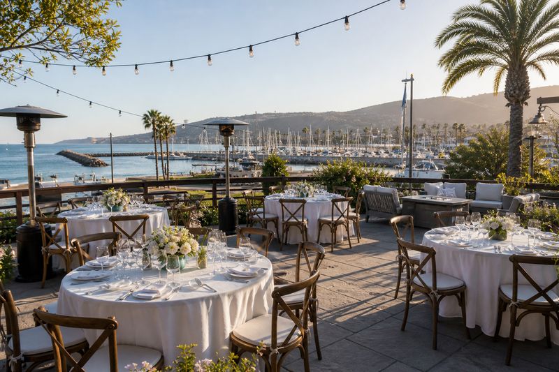 Coastal private event space in Ventura with patio seating and relaxed beachside atmosphere