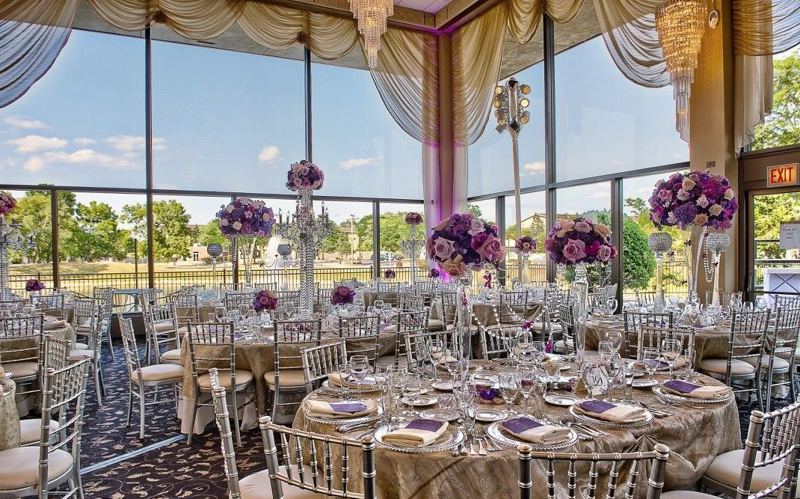 Grand Ballroom with Lake Views, Chandeliers and Dance Floor for Weddings