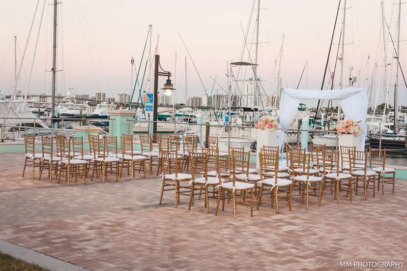 Two-story Waterfront Event Center with Rooftop Terrace and Stage