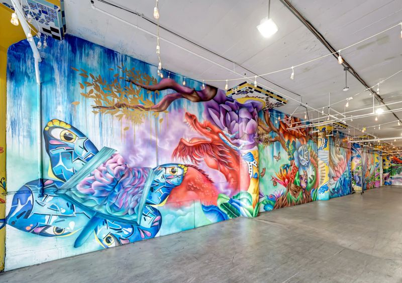 Colorful Hand-painted Mural Corridor and Studio Add-on Location