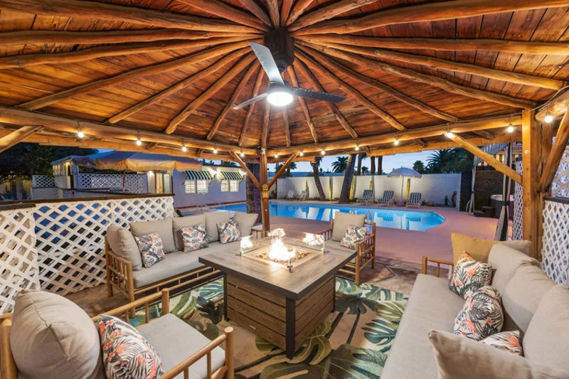 Spanish-style Palm Springs Estate with Pool, Lawn and Fire Pit
