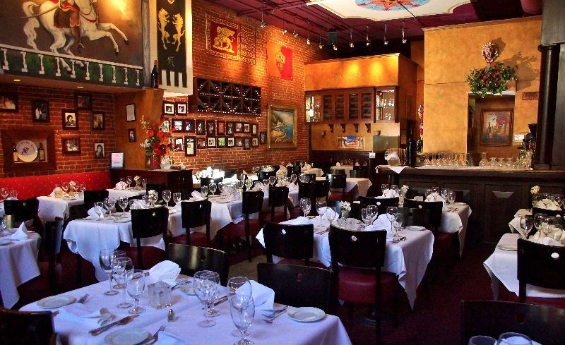 Classic Italian Restaurant with Warm Dining Room and Downtown Setting