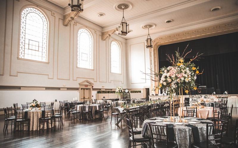 Restored Georgian Ballroom With Theater Stage and Balcony