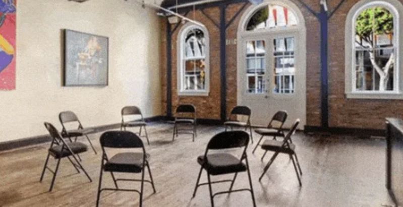 Historic Brick Event Hall with Arched Windows |