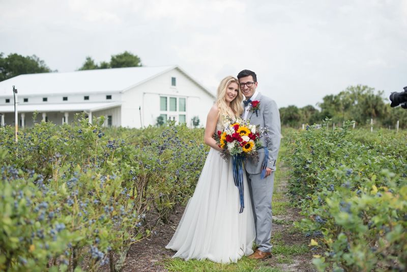 A Gorgeous White Wedding Barn on a Breathtaking Blueberry Farm