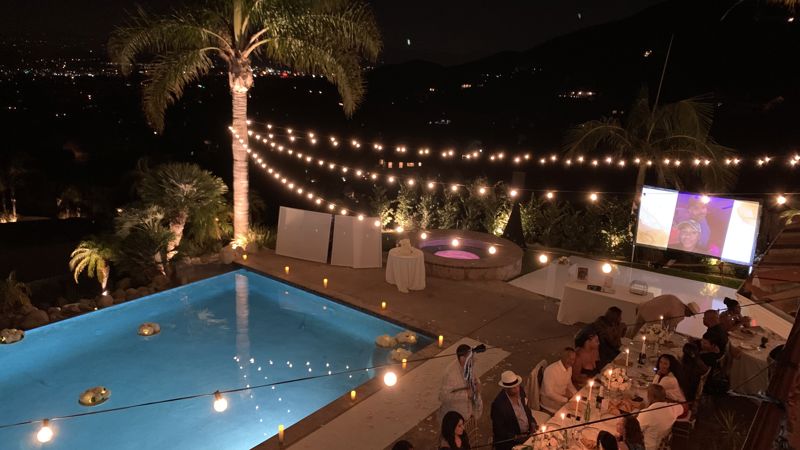 Pool House with Night Views