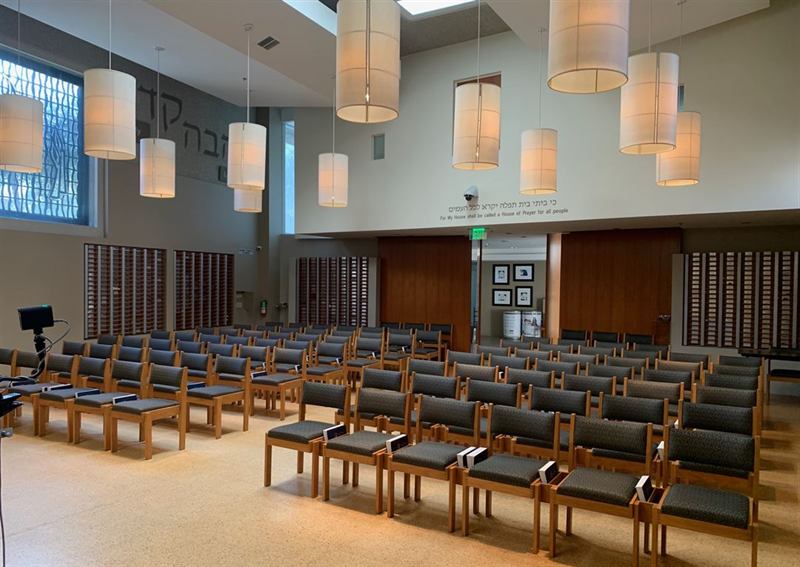 Modern Sanctuary Hall with Vaulted Ceilings, Rooftop Deck and Garden Entry