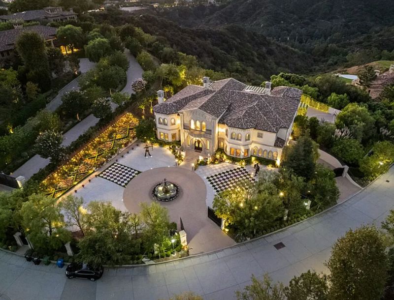 Italianate Beverly Hills Mansion with Pool, Spa, and Canyon Views