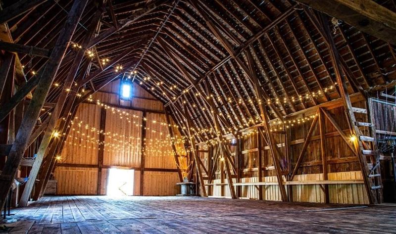 Repurposed Dairy Barn With Built-In Bar and Private Country Grounds