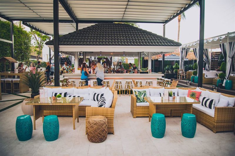 Tropical Delray Venue with Cabanas, Bars and Indoor-outdoor Games