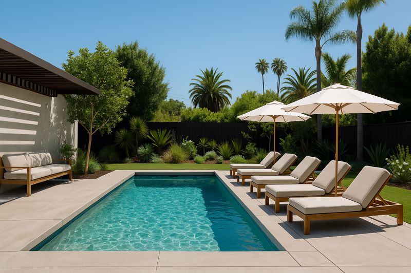 Daylight pool set with shade and seating