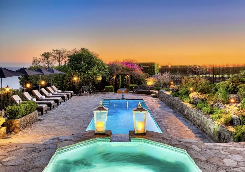 Gated Malibu Estate with Pool, Spa, Fire Pits, Bar Area, and Guesthouse