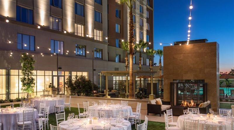 Contemporary Hotel Venue with Poolside Setting and Modern Event Spaces