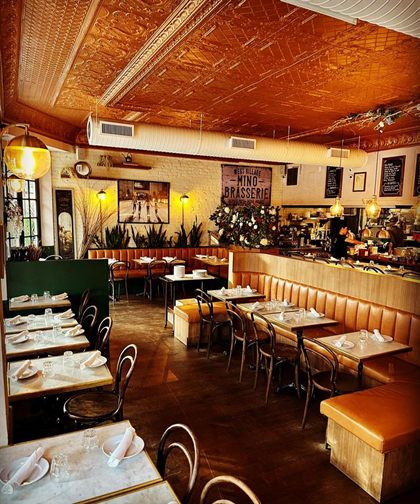 West Village French Brasserie With Zinc Bar and Intimate Event Setting