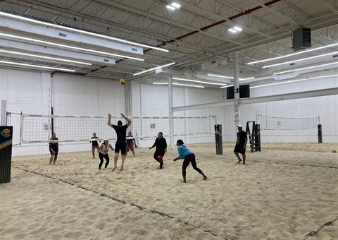 Indoor Beach Volleyball Venue With Lounge and Event Packages