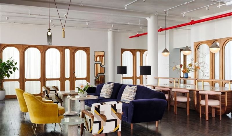 Window-Lined Soho Loft and Rooftop With Private Rooms and City Views