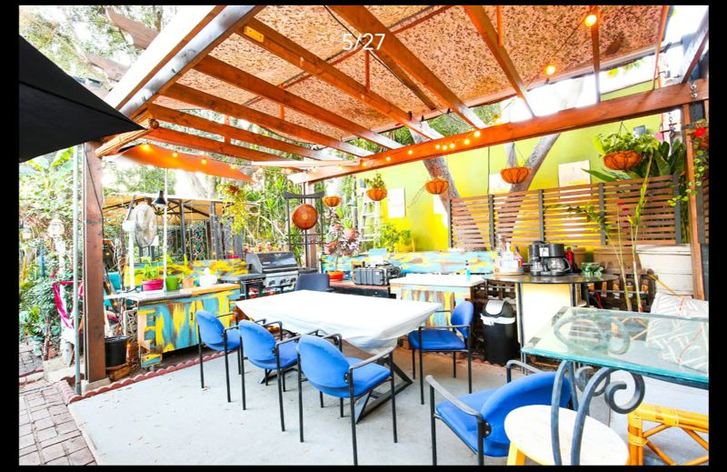 Los Feliz Garden Location with Stage, Tiki Bar and Waterfall