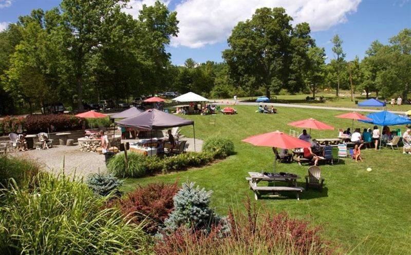 New Paltz Winery With Vineyard Lawn, Deck and Mountain Views