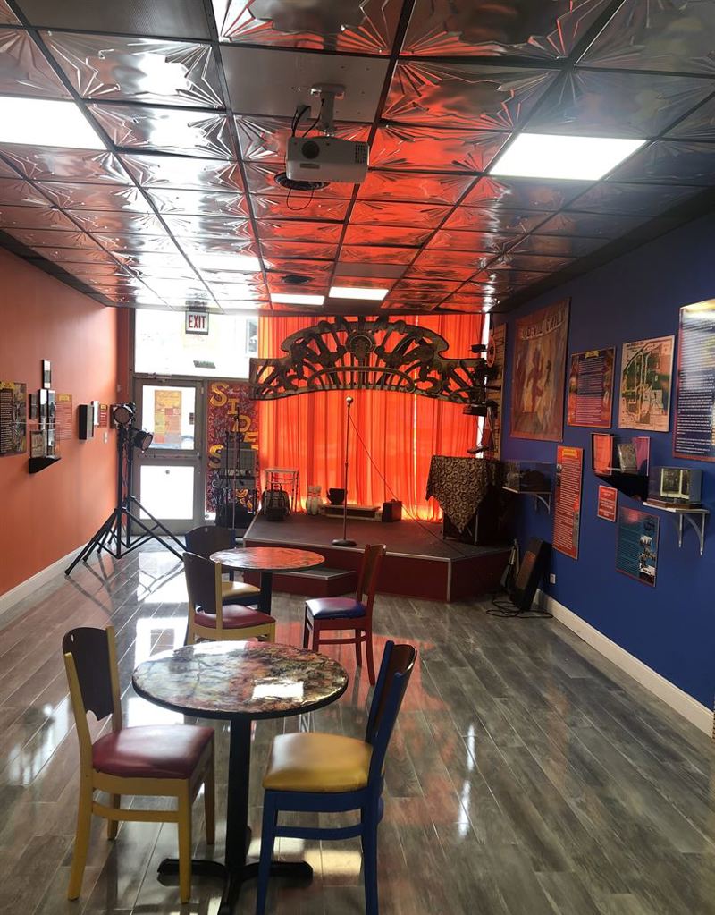 Circus-Themed Gelato Venue with Stages for Performances and Celebrations