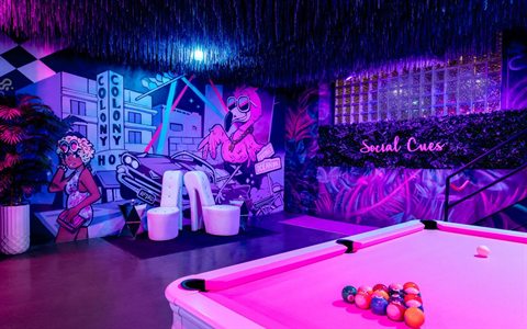 Bushwick Retro Party Lounge With Karaoke, Games and Neon Murals