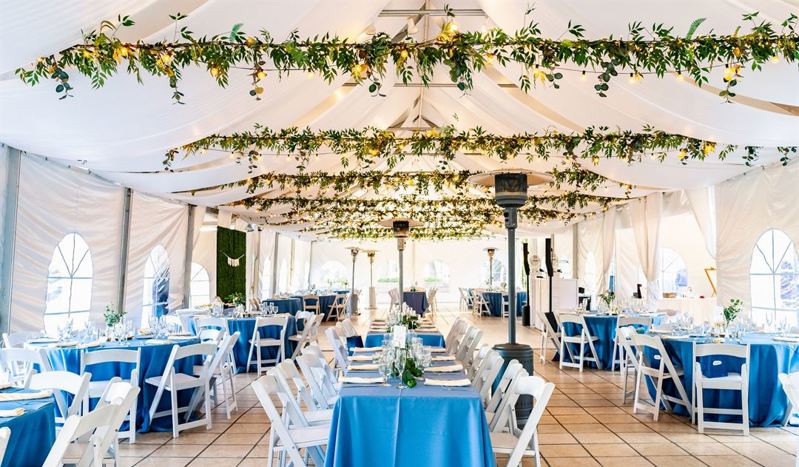 Golf Course Event Center With Indoor Banquet Space and Outdoor Grounds