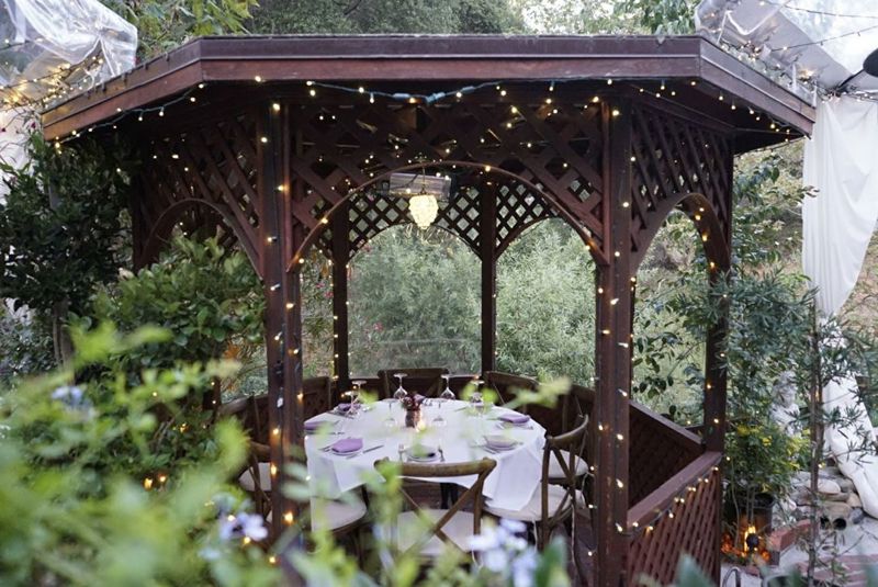 Topanga Canyon Garden Restaurant with Creekside Event Setting