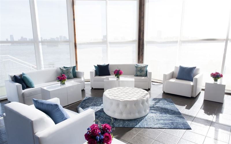 Hudson River Waterfront Venue With Glass Terrace and Sunset Views
