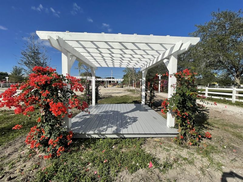 Flower-filled Farm Venue with Modern Barn and Garden Pergolas
