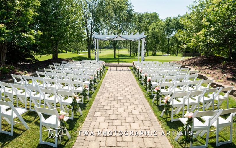 Wooded Golf Club Ballroom with Veranda for Weddings and Receptions