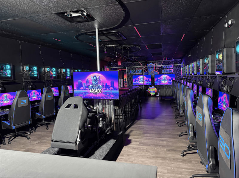 Private Esports Arena with Gaming Stations and Tournament Setup