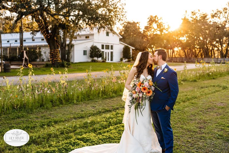 A Gorgeous White Wedding Barn Set Amidst a Breathtaking Flower Farm
