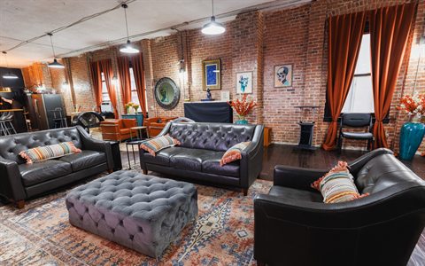 South Bronx Residential Loft With Full Kitchen and Lounge Layout