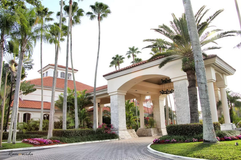 Mediterranean Doral Country Club with Gardens and Lake Views