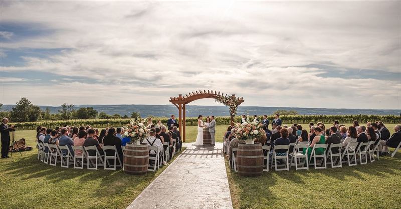 Vineyard Restaurant With Seneca Lake Views and Wraparound Covered Deck