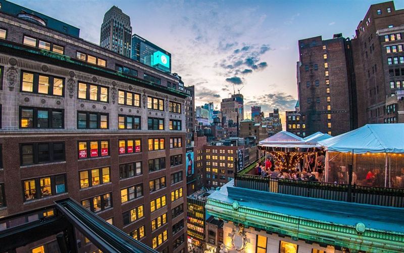 Rooftop Lounge with Skyline Views at a Times Square Hotel