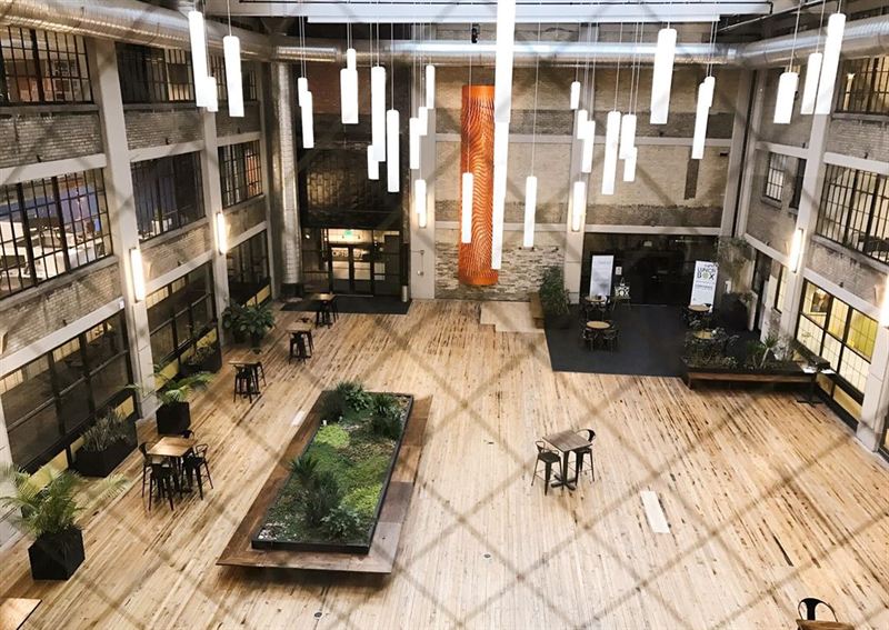 Light-Filled Industrial Atrium With Courtyard Event Space