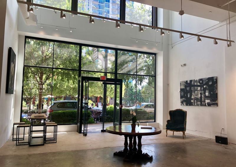 Buckhead Contemporary Gallery With White Walls, High Ceilings and Flexible Event Floor