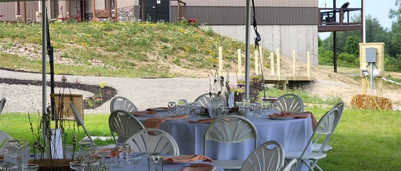 Distillery Event Tent With Cathedral Windows and Keuka Lake Views