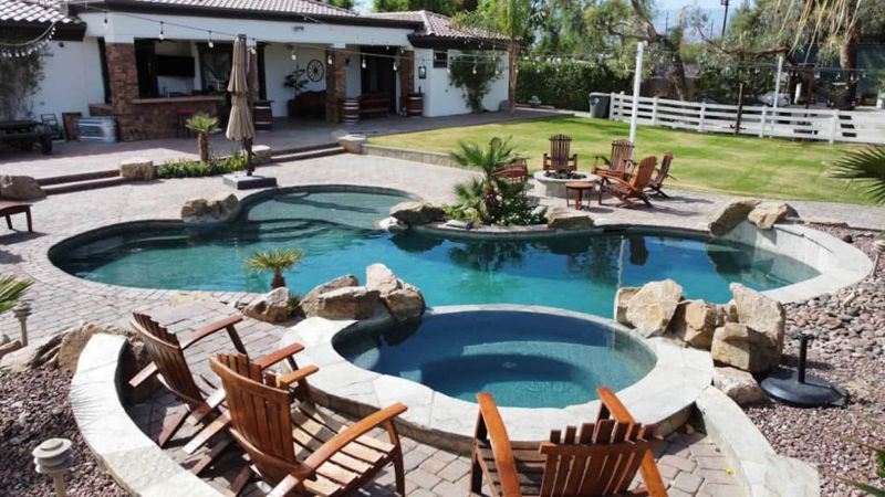 Private Indio Ranch Home with Pool, Spa, Bar and Playground